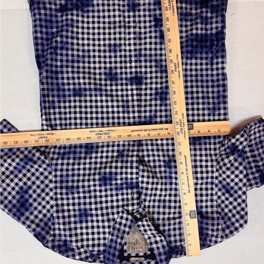 Guess Dillon Blue and White Checkered Short Sleeve Shirt - Picture 4 of 4